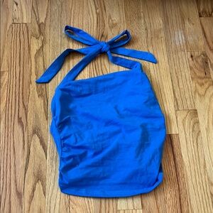 SHEIN Blue Sleeveless Tie Front Tank Top